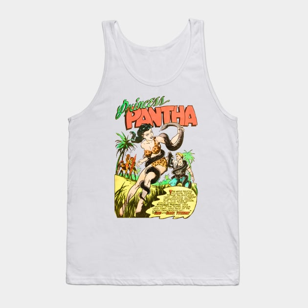 Princess Pin Up among Jungle Snakes Thrilling Retro Vintage Comic 1948 Tank Top by REVISTANGO